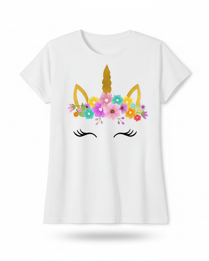 kawaii girl unicorn shirt - white-bg