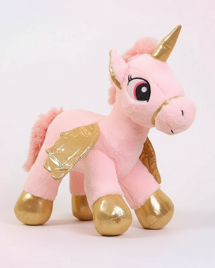 kawaii pink flying unicorn plush - white-bg