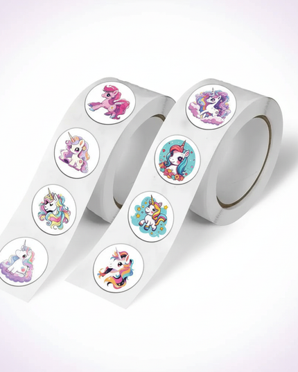 kawaii stickers unicorn - white-bg
