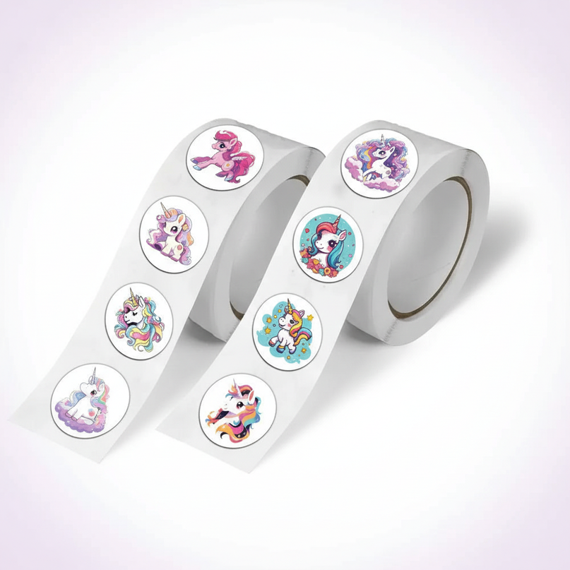 kawaii stickers unicorn - white-bg