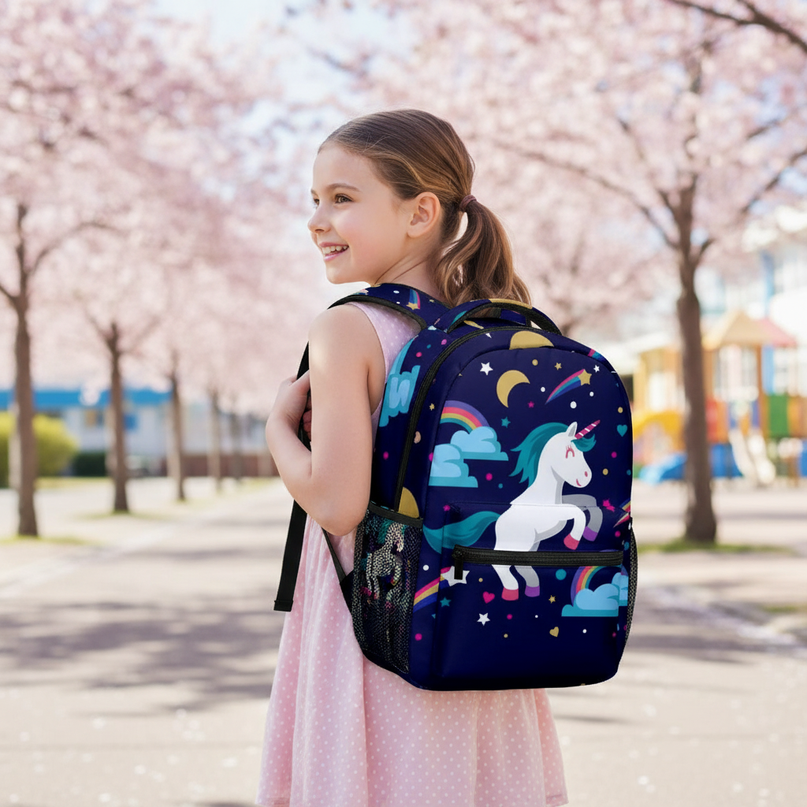 kawaii unicorn backpack - in-use