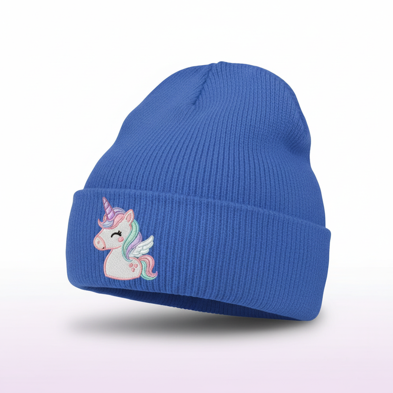 kawaii unicorn beanie - white-bg