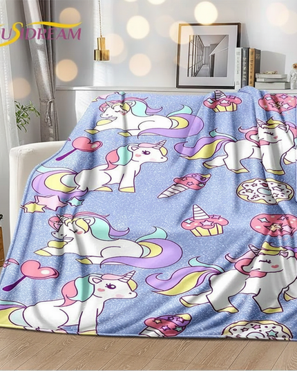 kawaii unicorn blanket - lifestyle