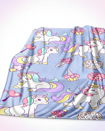 kawaii unicorn blanket - white-bg