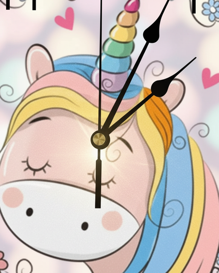 kawaii unicorn clock - detail