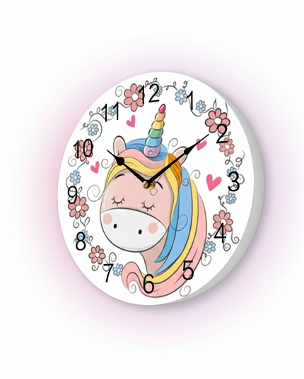 kawaii unicorn clock - white-bg
