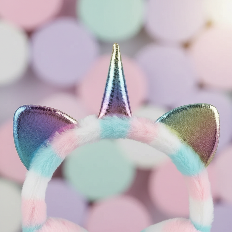 kawaii unicorn earmuffs - detail