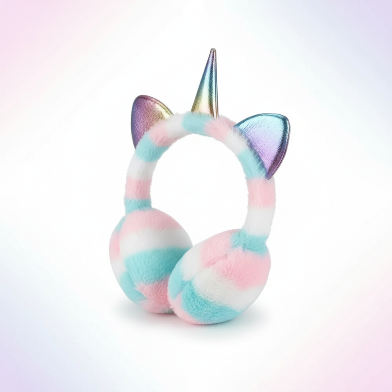 kawaii unicorn earmuffs - white-bg
