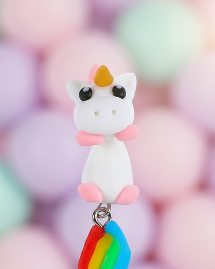 kawaii unicorn earrings - detail