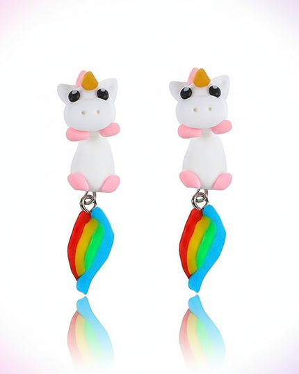 kawaii unicorn earrings - white-bg