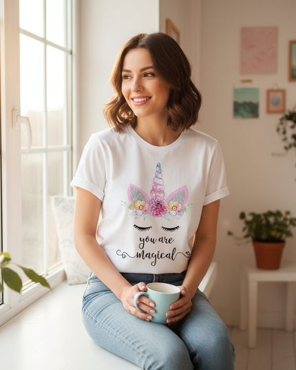 kawaii unicorn girl shirt - in-use