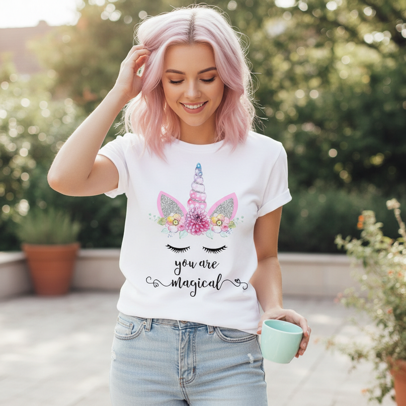 kawaii unicorn girl shirt - lifestyle