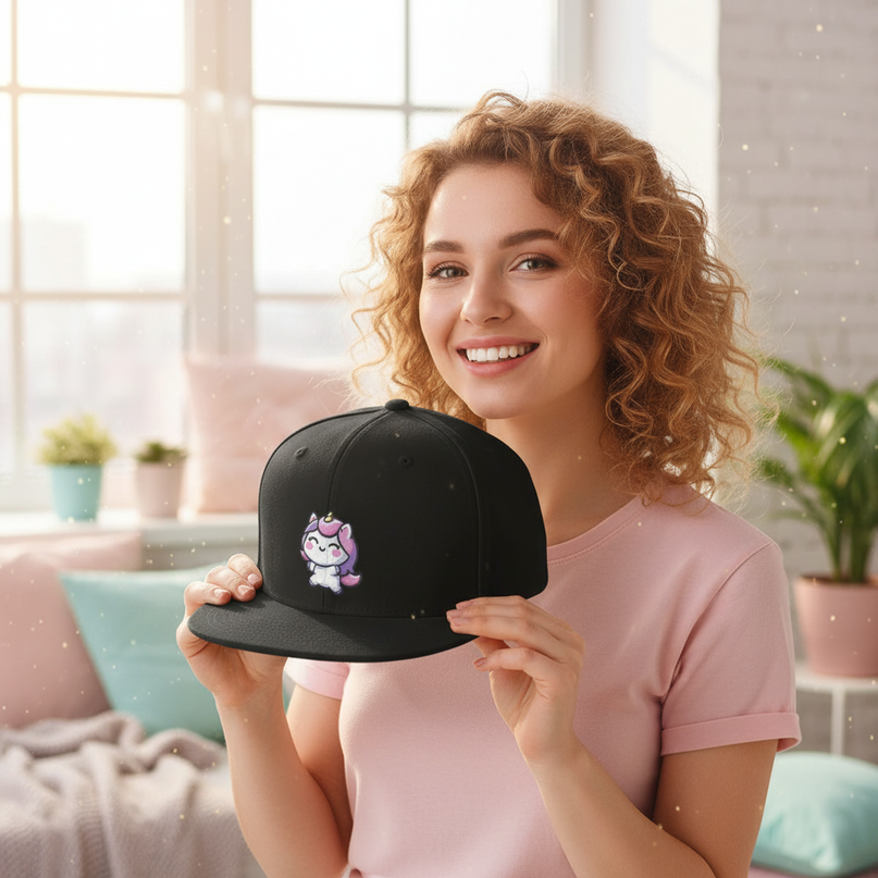 kawaii unicorn hat - in-use