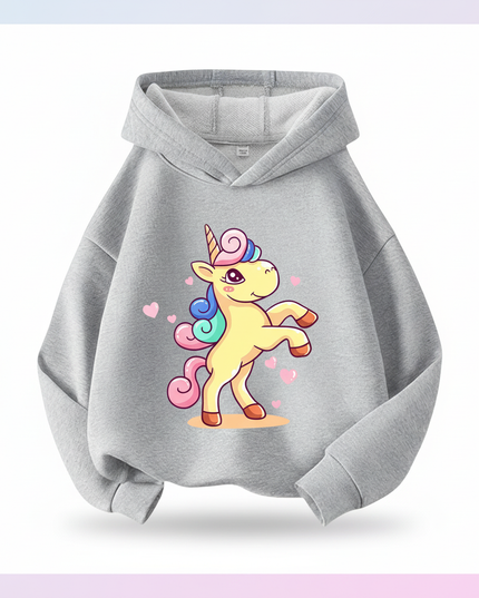 kawaii unicorn hoodie kids - white-bg
