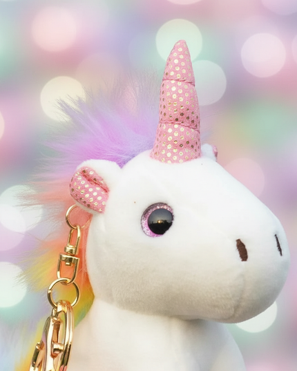 kawaii unicorn keychain - detail