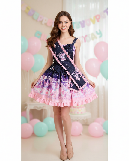 kawaii unicorn lolita dress - detail