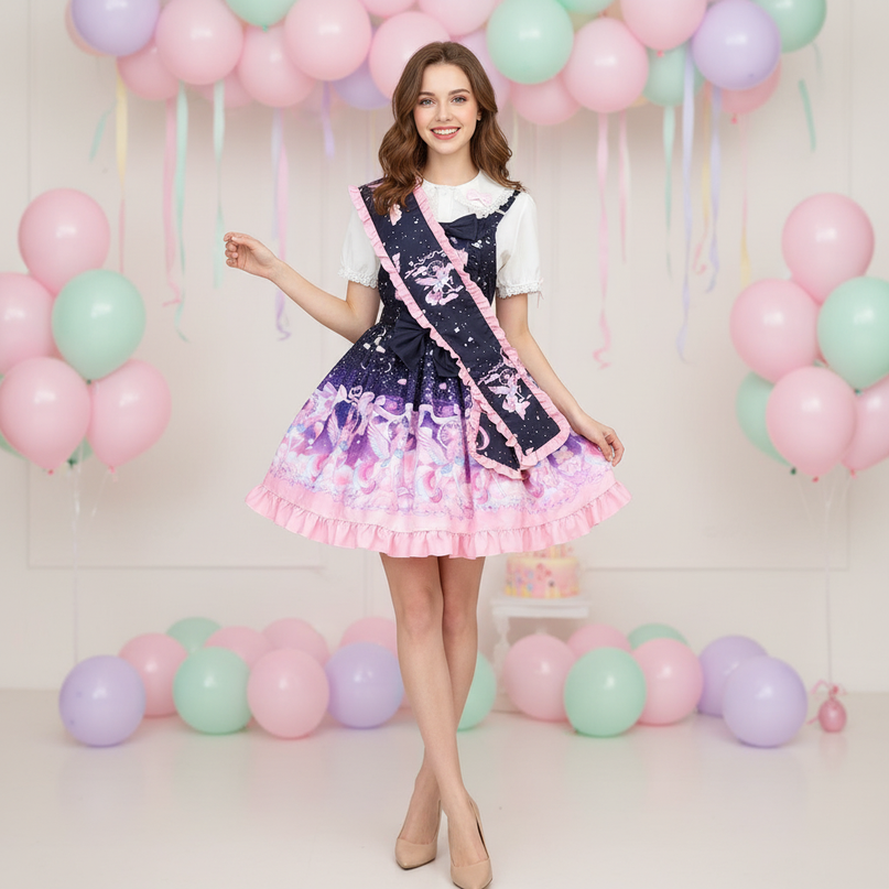 kawaii unicorn lolita dress - front