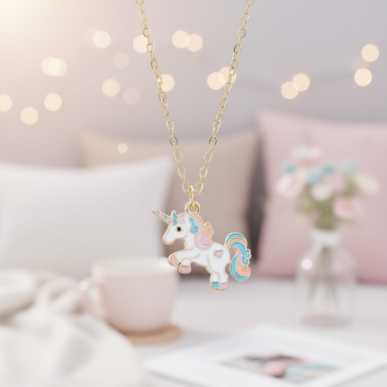kawaii unicorn necklace - lifestyle