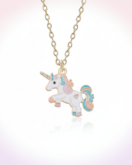 kawaii unicorn necklace - white-bg