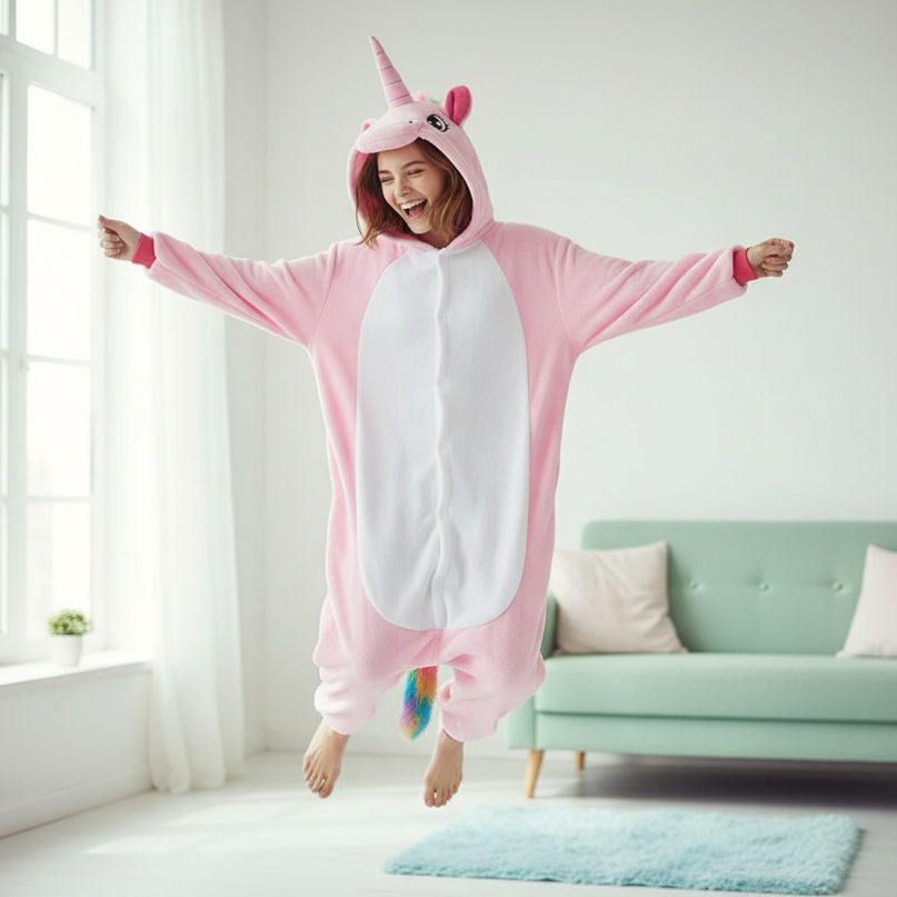 kawaii unicorn onesie - in-use