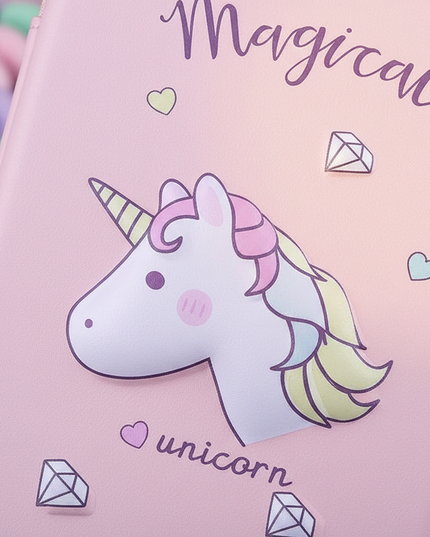 kawaii unicorn pencil case - detail