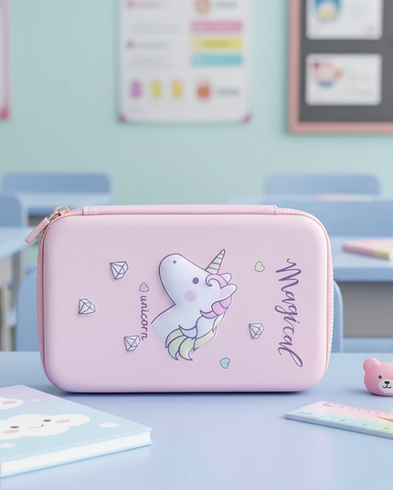 kawaii unicorn pencil case - lifestyle