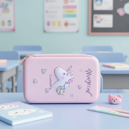 kawaii unicorn pencil case - lifestyle