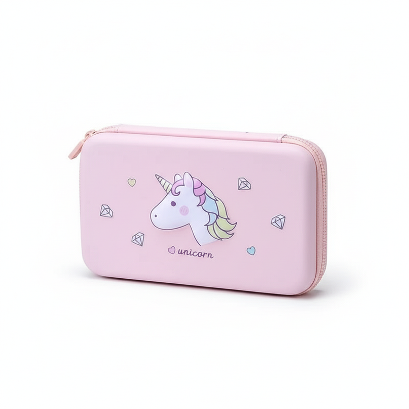 kawaii unicorn pencil case - white-bg