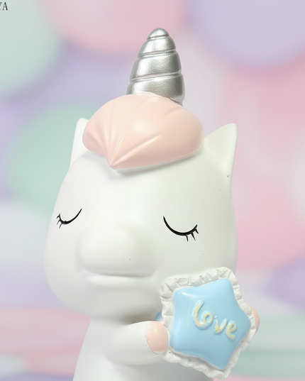 kawaii unicorn piggy bank - detail