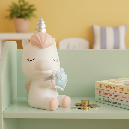 kawaii unicorn piggy bank - lifestyle