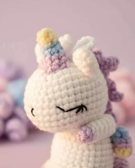 kawaii unicorn plush - detail