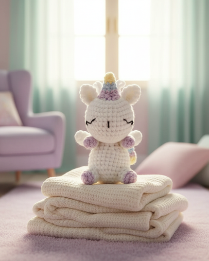 kawaii unicorn plush - lifestyle