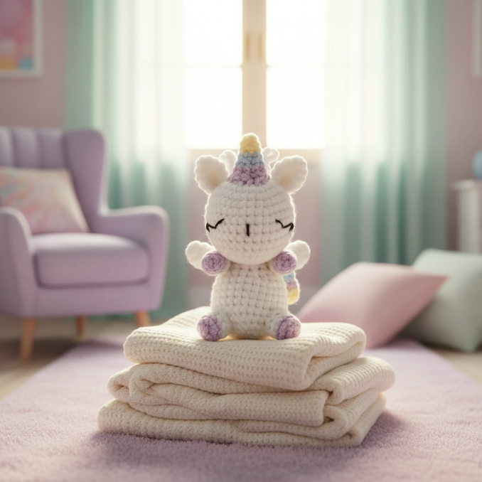 kawaii unicorn plush - lifestyle