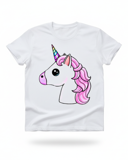 kawaii unicorn print shirt - white-bg