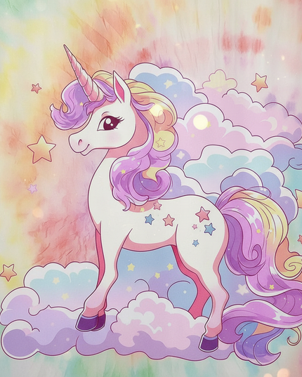 kawaii unicorn shower curtain - detail
