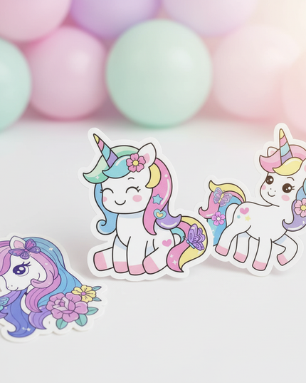 kawaii unicorn stickers - detail
