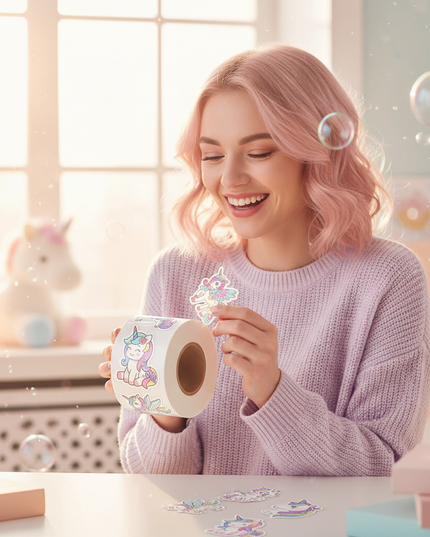 kawaii unicorn stickers - in-use