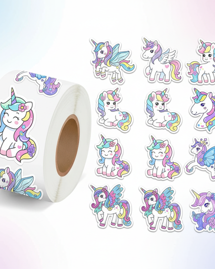kawaii unicorn stickers - white-bg