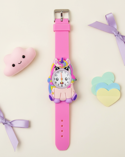 kawaii unicorn watch - flat-lay