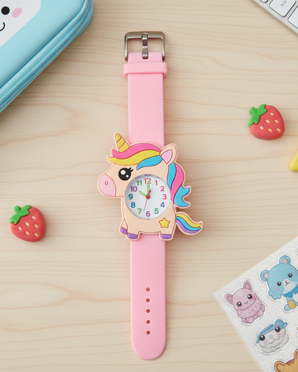 kawaii unicorn watch - flat-lay