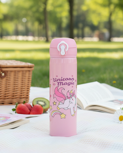 kawaii unicorn water bottle - lifestyle