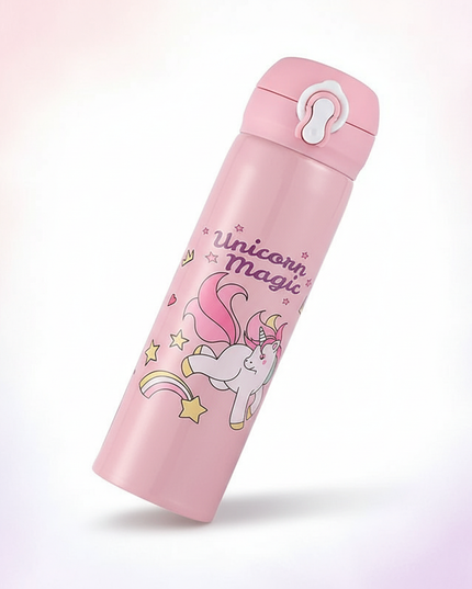 kawaii unicorn water bottle - white-bg