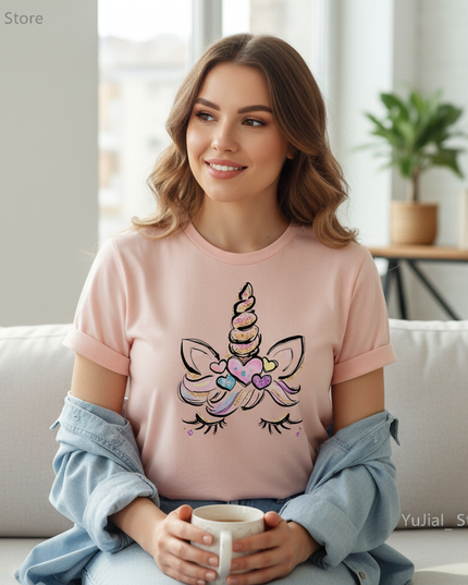 kawaii unicorn women shirt - lifestyle