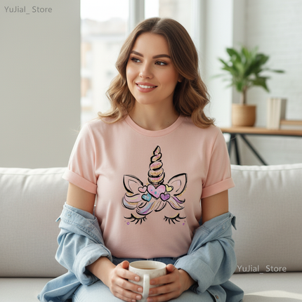 kawaii unicorn women shirt - lifestyle
