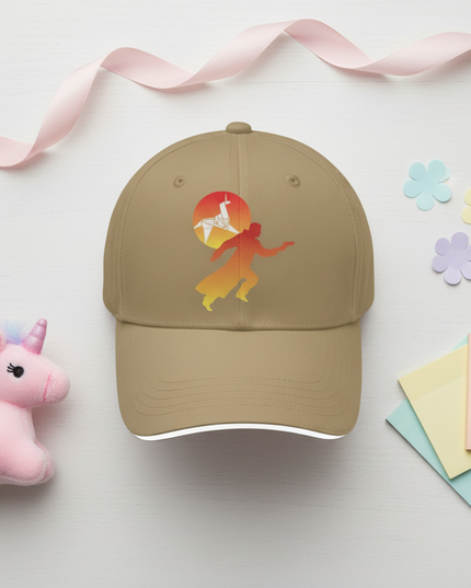 khaki unicorn hat - flat-lay