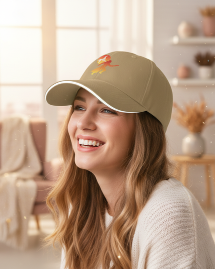 khaki unicorn hat - in-use