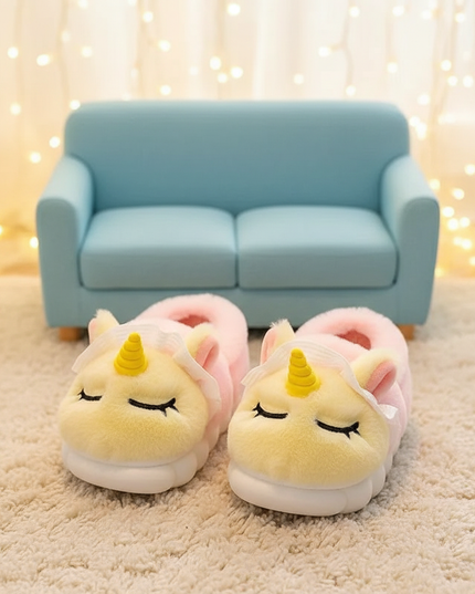 kids big unicorn slippers - lifestyle