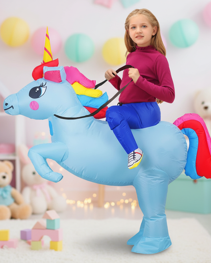 kids blow up inflatable costume unicorn - lifestyle