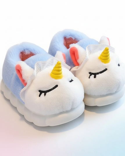 kids lovely unicorn slippers - white-bg
