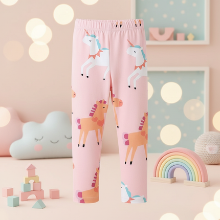 kids pink unicorn leggings - lifestyle